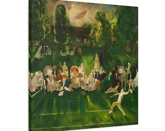 Torneo de tenis de George Wesley Bellows Impresión en lienzo de George Bellows Pintura de tenis Arte mural deportivo vintage Obra de arte de tenis Arte deportivo vintage