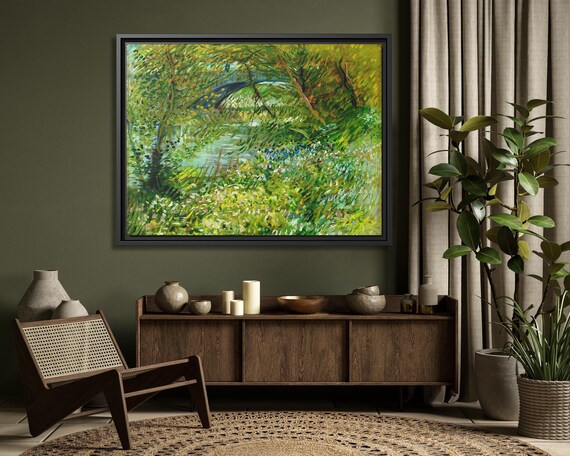 Vincent Van Gogh River Bank in Springtime Van Gogh Canvas Print Van Gogh Famous Landscape Painting Wall Art Van Gogh Landscape Spring Print