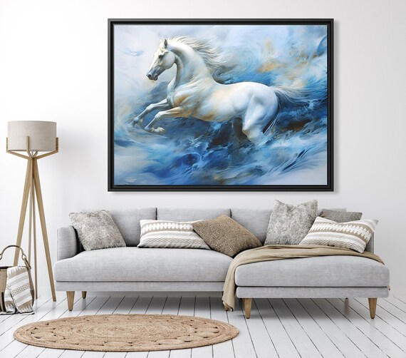 Beautiful Horse Art White Horse Painting Abstract Horse Art Running Horse Canvas Print Wild Horse Print Horse Artwork Modern Horse Art Print