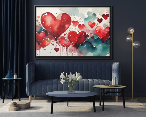 Wall Art Banksy Street Art Graffiti Heart Art Romantic Painting Colorful Hearts Graffiti Painting Banksy Artwork Heart Painting Large Banksy