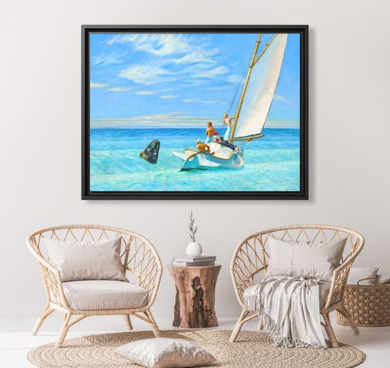 Edward Hopper Ground Swell Framed Canvas Print Edward Hopper Large Art Print Edward Hopper Abstract Large Art Gift Edward Hopper Wall Decor