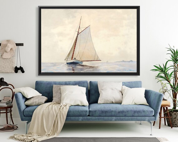 Homer Sailing Off Gloucester Winslow Homer Artwork Sea Painting Ocean Wall Art Sea Winslow Homer Painting Sea Canvas Ocean Scenic Print