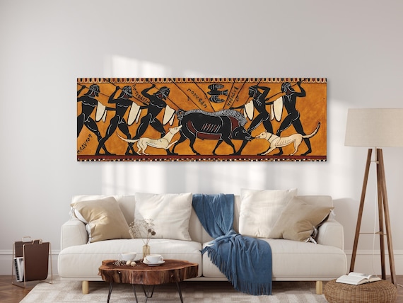 Ancient Greek Art Painting Greek Mythology Wall Art Greek Mythology Print Ancient Mythology Canvas Print Ancient Greek Warriors Wall Art
