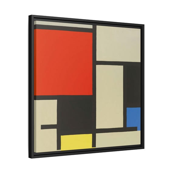 Piet Mondrian Wall Art Abstract Painting Mondrian Dutch Painting Famous Abstract Art Mondrian Composition Print De Stijl Abstract Art Work