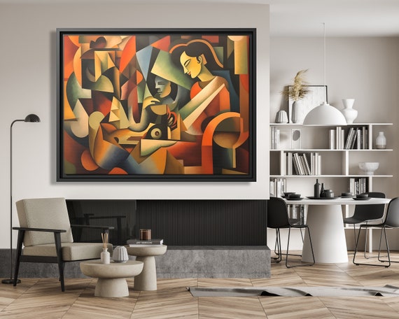 Wall Art Picasso Pint Modern Cubism Painting Picasso Canvas Big Painting Pop Culture Poster Picasso Cubist Wall Art New Homeowner Gift Print