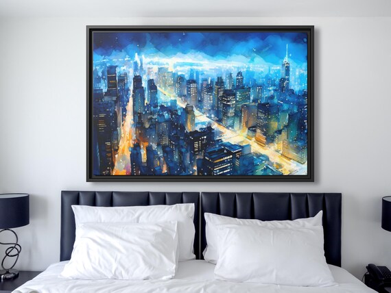 Abstract New York Canvas NYC Painting New York Manhattan Painting New York Landscape Manhattan Wall Art Skyline Painting NYC Wall Art NYC