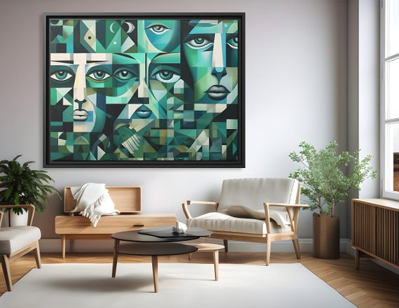 Wall Art Picasso Pint Modern Cubism Painting Picasso Canvas Big Painting Pop Culture Poster Picasso Cubist Wall Art New Homeowner Gift Print