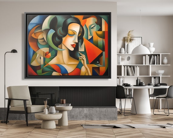 Wall Art Picasso Pint Modern Cubism Painting Picasso Canvas Big Painting Pop Culture Poster Picasso Cubist Wall Art New Homeowner Gift Print