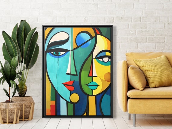 Wall Art Picasso Pint Modern Cubism Painting Picasso Canvas Big Painting Pop Culture Poster Picasso Cubist Wall Art New Homeowner Gift Print