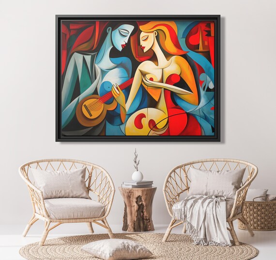 Wall Art Picasso Pint Modern Cubism Painting Picasso Canvas Big Painting Pop Culture Poster Picasso Cubist Wall Art New Homeowner Gift Print