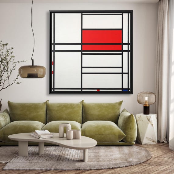 Piet Mondrian Wall Art Abstract Painting Mondrian Dutch Painting Famous Abstract Art Mondrian Composition Print De Stijl Abstract Art Work