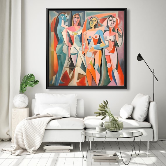 Wall Art Picasso Pint Modern Cubism Painting Picasso Canvas Big Painting Pop Culture Poster Picasso Cubist Wall Art New Homeowner Gift Print