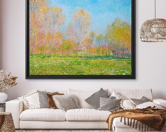 Claude Monet Spring in Giverny Claude Monet Painting Impressionism Wall Art Impressionist Print Claude Monet Famous Landscape Painting Monet