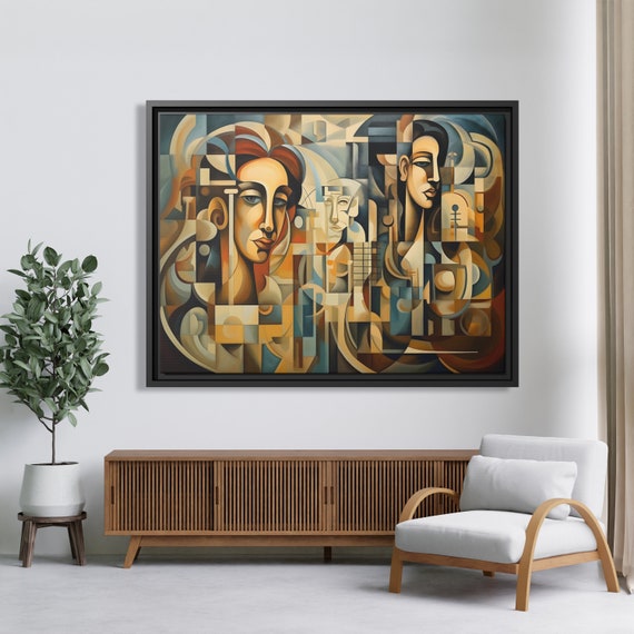 Wall Art Picasso Pint Modern Cubism Painting Picasso Canvas Big Painting Pop Culture Poster Picasso Cubist Wall Art New Homeowner Gift Print