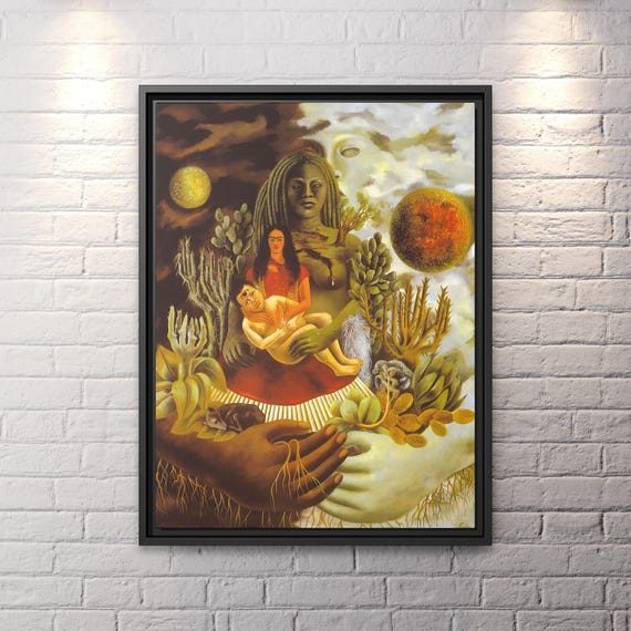Kahlo Love Embracing the Universe Art Print Frida Kahlo Art Love Embracing the Universe Wall Art Huge Canvas Wall Art Frida Kahlo Wall Decor