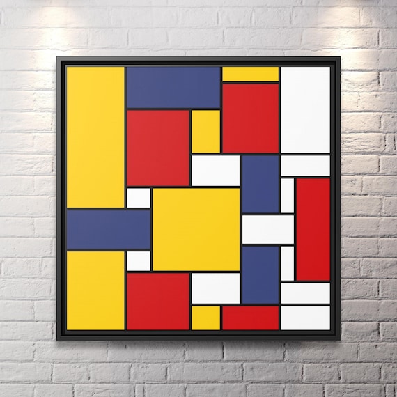 Piet Mondrian Wall Art Large Abstract Painting Mondrian Dutch Painting Famous Abstract Art Piet Mondrian Print De Stijl Abstract Art Work