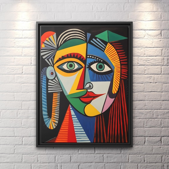 Wall Art Picasso Pint Modern Cubism Painting Picasso Canvas Big Painting Pop Culture Poster Picasso Cubist Wall Art New Homeowner Gift Print