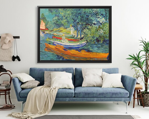 Vincent Van Gogh Bank of the Oise at Auvers Van Gogh Wall Art Impressionism Van Gogh Canvas Print Van Gogh Art Famous Landscape Painting