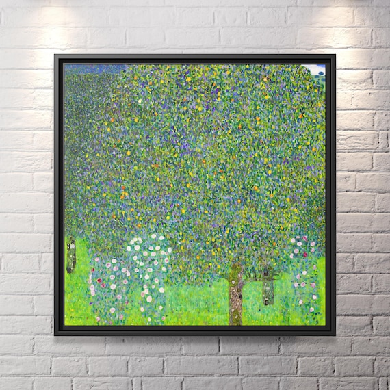 Gustav Klimt Rosebushes under the Trees Gustav Klimt Famous Painting Klimt Art Print Huge Canvas Home Decor Gustav Klimt Landscape Print