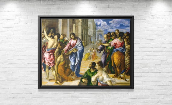 El Greco Christ Healing the Blind El Greco Painting Greek Famous Art Print Jesus Painting Christian Wall Art Jesus El Greco Christ Wall Art