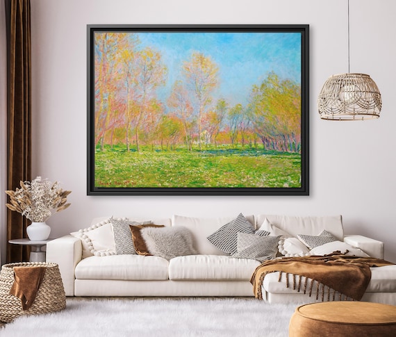 Claude Monet Spring in Giverny Claude Monet Painting Impressionism Wall Art Impressionist Print Claude Monet Famous Landscape Painting Monet