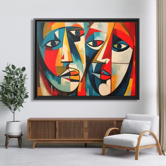 Cubist Painting Pablo Picasso Pint Wall Art Picasso Cubist Artwork Picasso Wall Art Abstract Art Work Picasso Drawing Huge Wall Art Picasso