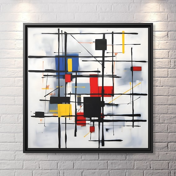 Mondrian Wall Art Dutch Painting Piet Mondrian Art De Stijl Painting Mondrian Dutch Art Large Abstract Painting Mondrian Print Abstract Art
