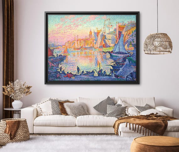 Paul Signac The Port of Saint Tropez Paul Signac Painting Sea Paul Signac Artwork Famous Art Print Port Paul Signac Pointillist Painting