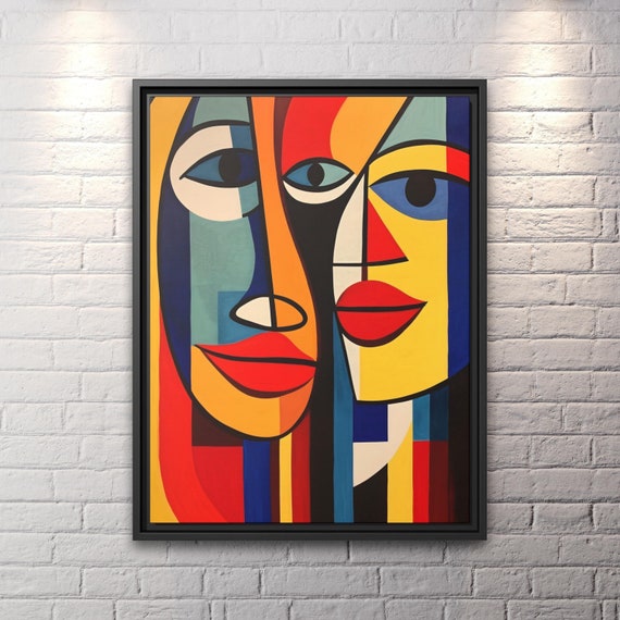 Wall Art Picasso Pint Modern Cubism Painting Picasso Canvas Big Painting Pop Culture Poster Picasso Cubist Wall Art New Homeowner Gift Print