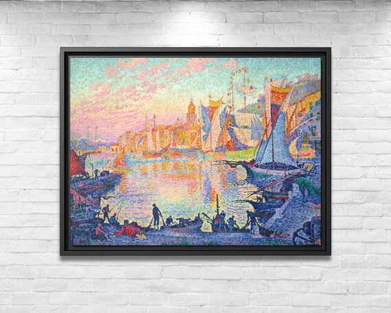 Paul Signac The Port of Saint Tropez Paul Signac Painting Sea Paul Signac Artwork Famous Art Print Port Paul Signac Pointillist Painting