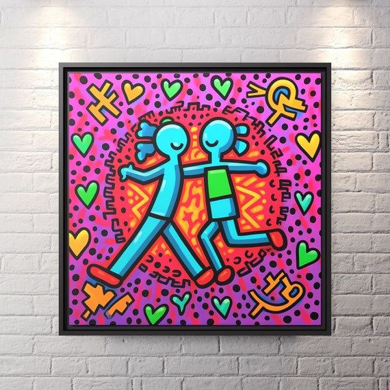 Keith Haring Wall Art Haring Pop Art Keith Haring Pop Artwork Pop Culture Poster Keith Haring Popart Street Art on Canvas Keith Pop Art