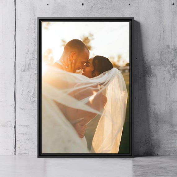 Personalized Canvas Picture Personalized Photo Wedding Canvas Print Christmas Gift for Her Engagement Anniversary Gift Custom Wedding Photo