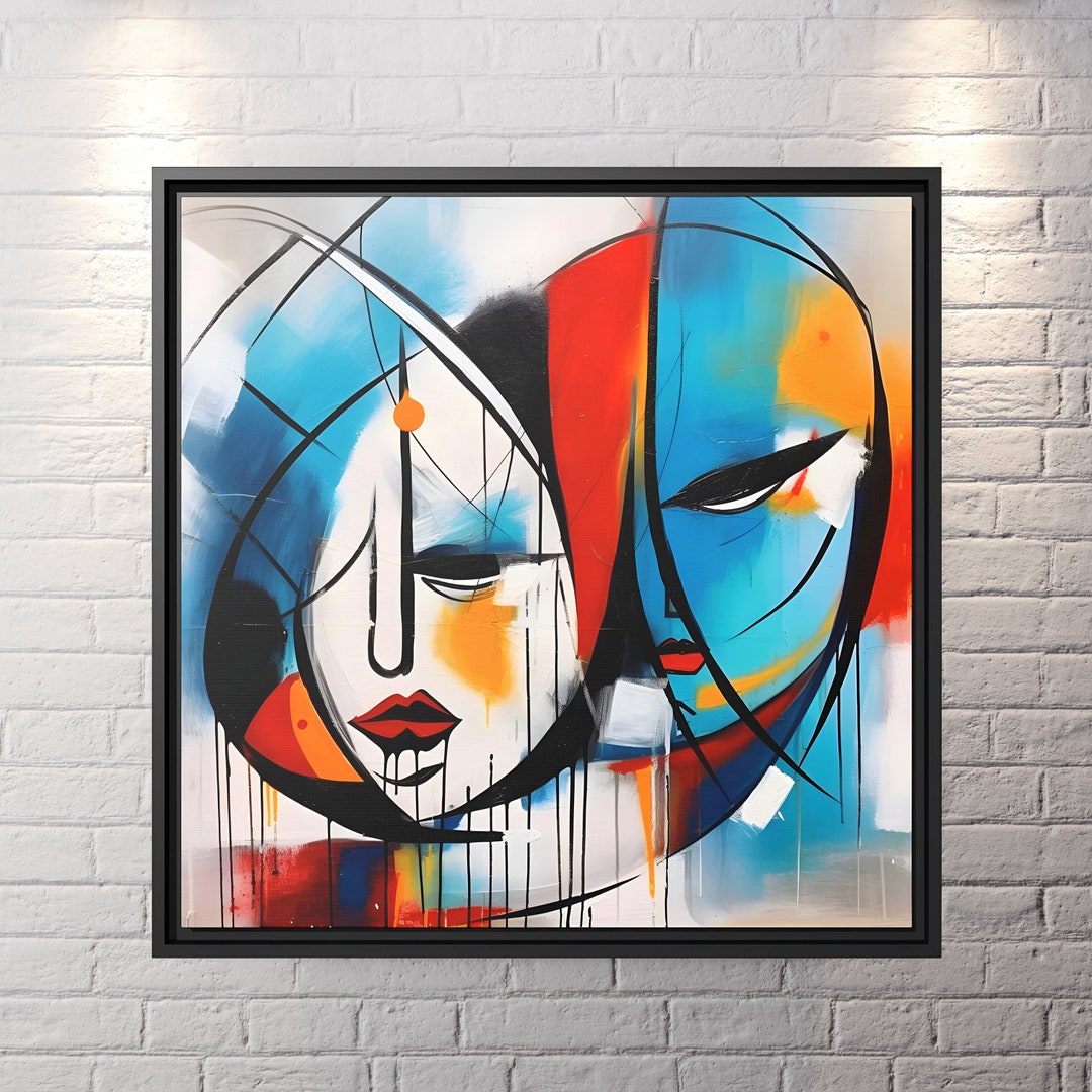 Abstract Colorful Graffiti Painting Canvas Print Modern Wall Art Large ...