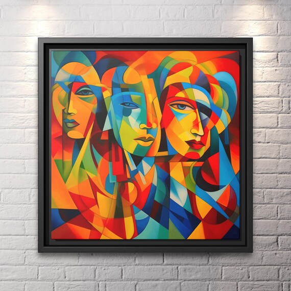 Wall Art Picasso Pint Modern Cubism Painting Picasso Canvas Big Painting Pop Culture Poster Picasso Cubist Wall Art New Homeowner Gift Print