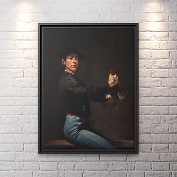 Ramon Casas Self-portrait as a Flamenco Dancer Ramon Casas Painting Famous Artwork Ramon Casas Canvas Print Casas Wall Art Ramon Casas