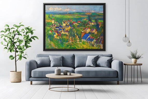 Paul Cézanne Auvers Panoramic View Paul Cezanne Painting Cezane Famous Print Cézanne Impressionism Painting French Impressionism Landscape