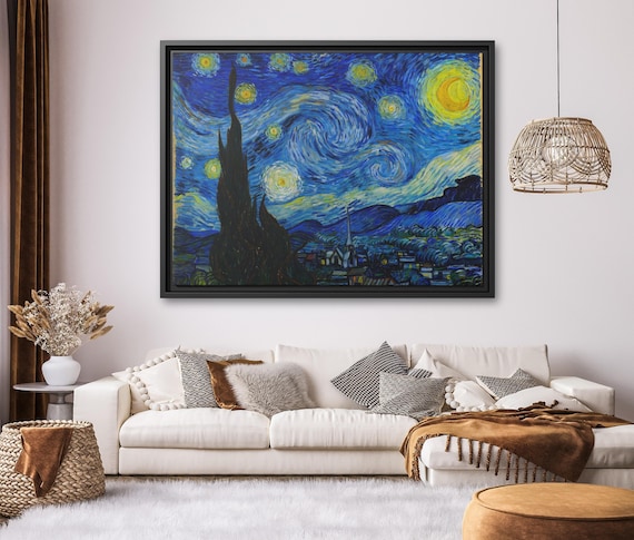 Starry Night Van Gogh Starry Night Vincent van Gogh Wall Art Vincent Van Gogh Canvas Print Van Gogh Wall Art Landscape Painting Starry Night