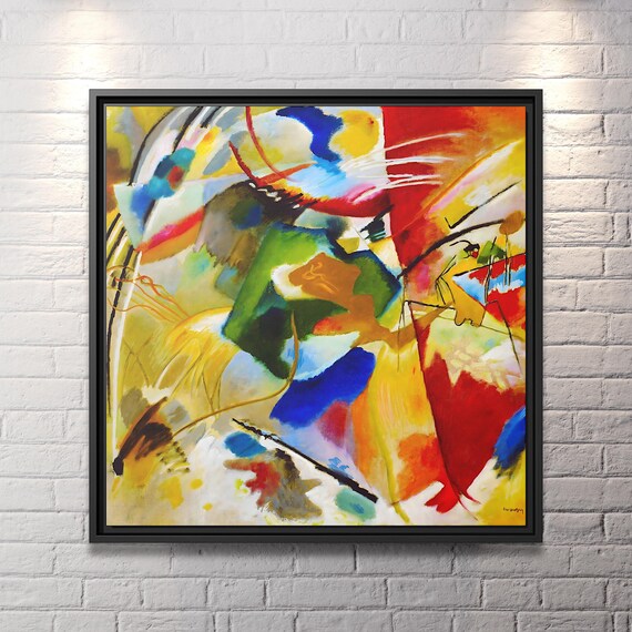 Painting with Green Center Wassily Kandinsky Wall Art Kandinsky Painting Famous Abstract Kandinsky Print Large Abstract Painting Kandinsky
