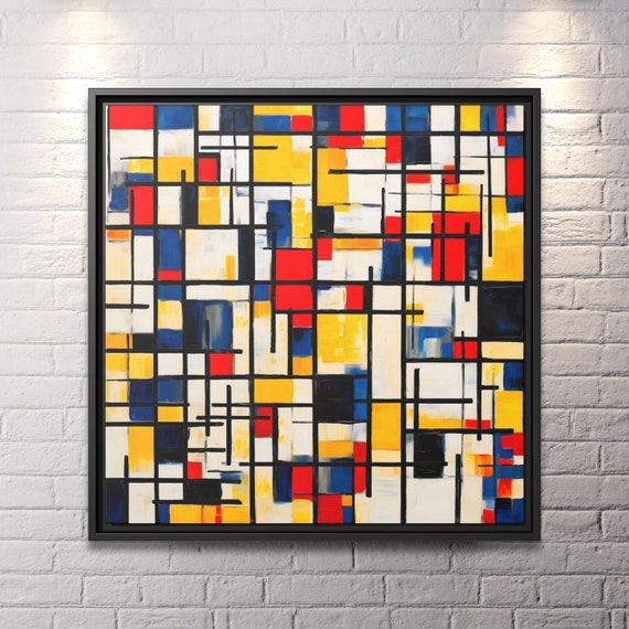 Piet Mondrian Art Famous Abstract Art Mondrian Wall Art Bauhaus Print Dutch Art Painting Mondrian Large Abstract Painting De Stijl Mondrian