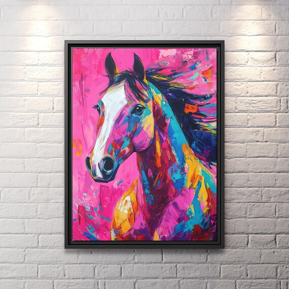 Abstract Horse Art Majestic Horse Colorul Abstract Horse Art Horse Canvas Print Abstract Horse Print Horse Artwork Modern Horse Art Print