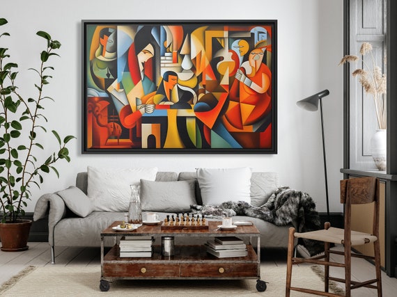 Wall Art Picasso Pint Modern Cubism Painting Picasso Canvas Big Painting Pop Culture Poster Picasso Cubist Wall Art New Homeowner Gift Print