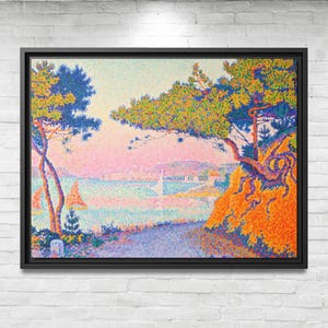 Paul Signac Golfe-Juan Paul Signac Painting Sea Paul Signac Pink Cloud Signac Artwork Famous Art Print Paul Signac Pointillist Painting