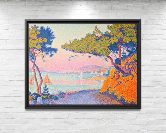 Paul Signac Golfe-Juan Paul Signac Painting Sea Paul Signac Pink Cloud Signac Artwork Famous Art Print Paul Signac Pointillist Painting