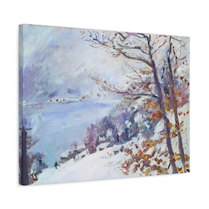Lovis Corinth Walchensee in Winter Lovis Corinth Winter Artwork Snowy Winter Print Farmhouse Winter Forest Painting Rustic Landscape Print
