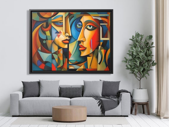 Wall Art Picasso Pint Modern Cubism Painting Picasso Canvas Big Painting Pop Culture Poster Picasso Cubist Wall Art New Homeowner Gift Print