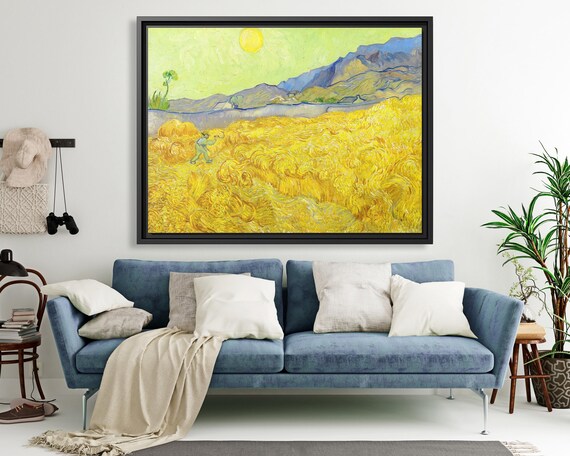 Vincent Van Gogh Wheatfield with a reaper Van Gogh Iris Wall Art Vincent Van Gogh Canvas Print Van Gogh Wall Art Landscape Provence Art