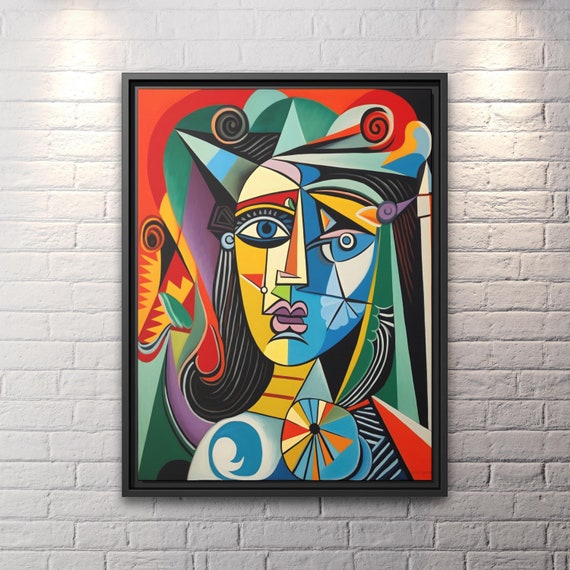 Wall Art Picasso Pint Modern Cubism Painting Picasso Canvas Big Painting Pop Culture Poster Picasso Cubist Wall Art New Homeowner Gift Print