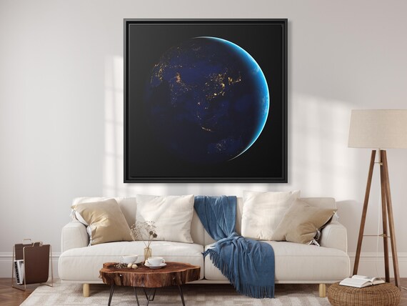 Cosmos Space Wall Art Planet Earth Canvas Print America NASA Wall Art Cosmos Print Earth Wall Art Earth Painting Cosmos Galaxy Wall Art