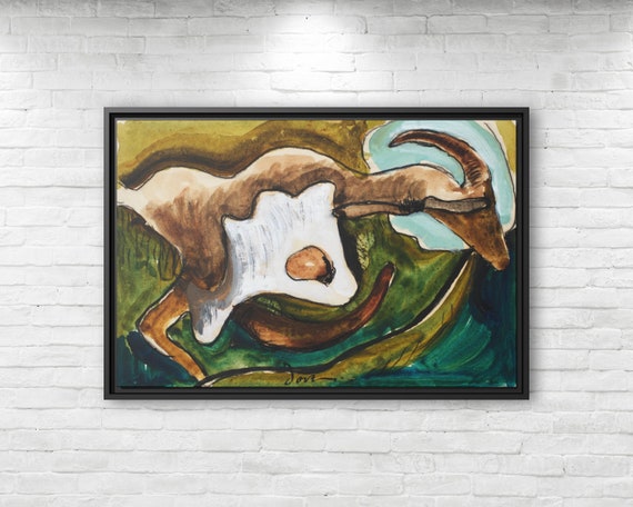 Famous Painting Goat Art Print Farm Animal Artwork Goat Wall Decor Countryside Print Goat Home Decor Farm Animal Painting Countryside Decor
