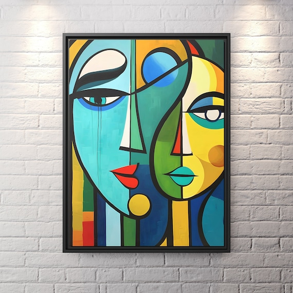 Wall Art Picasso Pint Modern Cubism Painting Picasso Canvas Big Painting Pop Culture Poster Picasso Cubist Wall Art New Homeowner Gift Print